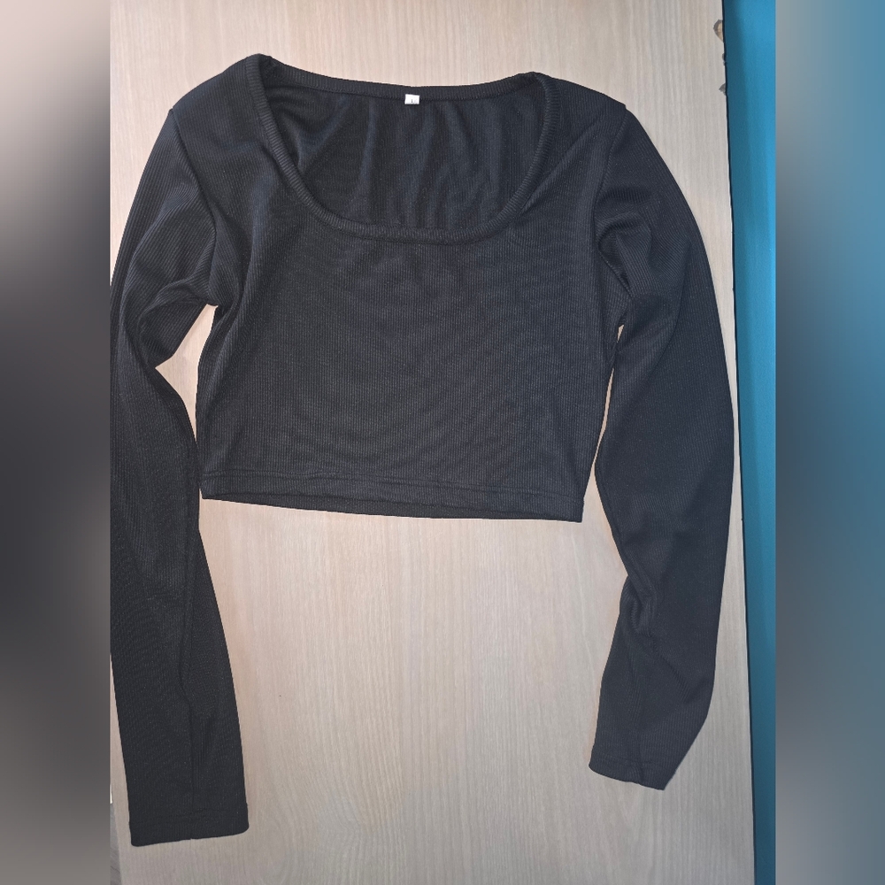Like NEW- Never Worn. Black Long Sleeve Top